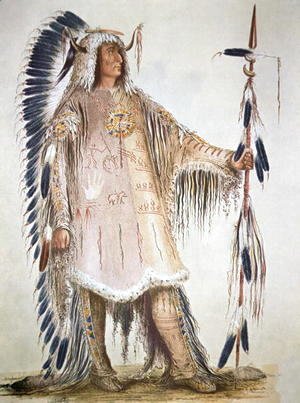 George Catlin - Mato-Tope, second chief of the Mandan people in 1833