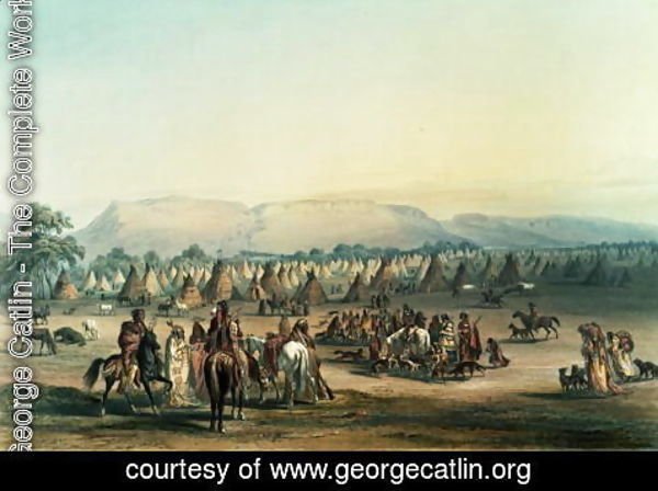 George Catlin - Camp of Piekann Indians