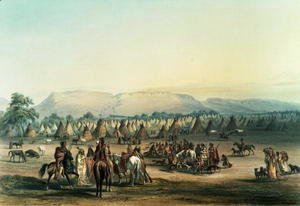 Camp of Piekann Indians