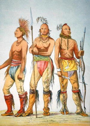 George Catlin - Three Osage Braves, 1841