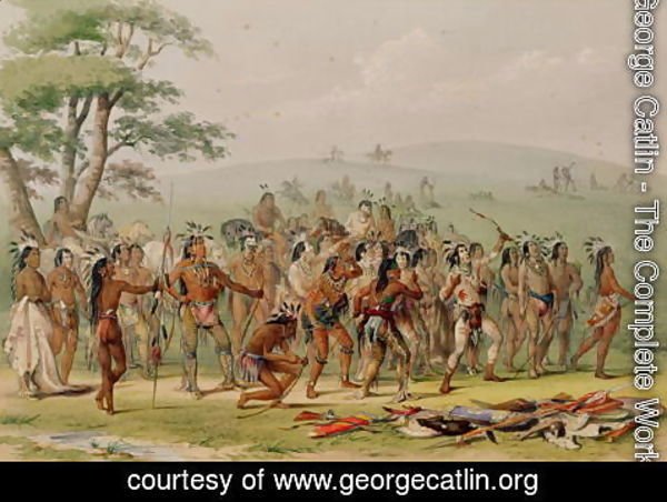 George Catlin - Mandan Archery Contest, c.1832