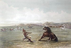 George Catlin - Catching Wild Horses on the Plains