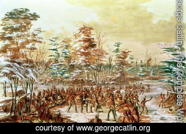 George Catlin - De Tonty Suing for Peace in the Iroquois Village in January 1680, 1847-48