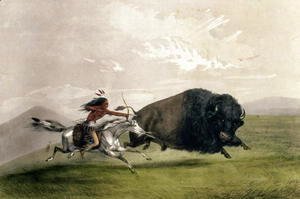 George Catlin - The Buffalo Chase 'Singling Out'