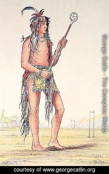 George Catlin - Sioux ball player Ah-No-Je-Nange, 'He who stands on both sides'