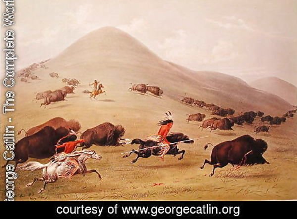George Catlin - The Buffalo Hunt, c.1832