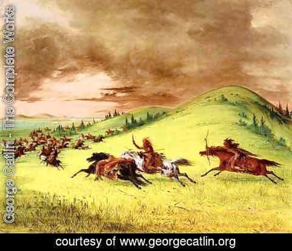 George Catlin - Battle between Sioux and Sauk and Fox