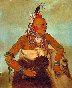 Osage warrior of the Wha-sha-she band (a subdivision of Hunkah)