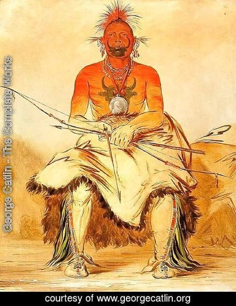 George Catlin - Buffalo Bull  A Grand Pawnee Warrior 1832