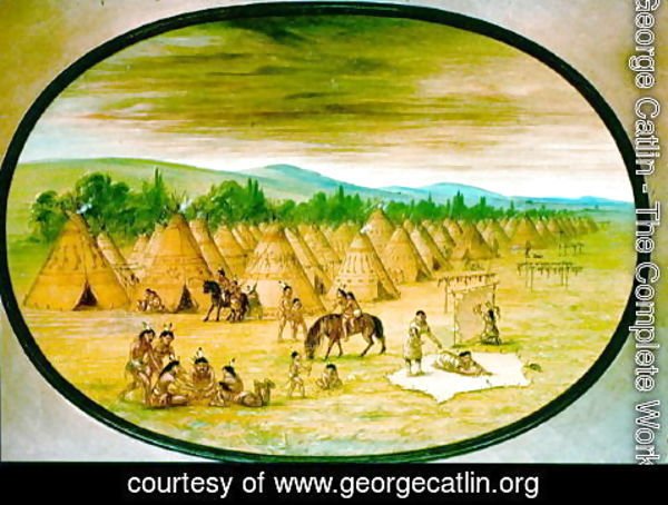 George Catlin - Tipi Village, c.1830