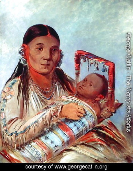 George Catlin - Sioux mother and baby, c.1830