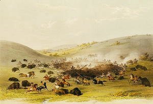 George Catlin - Buffalo Hunt, Surround, c.1832