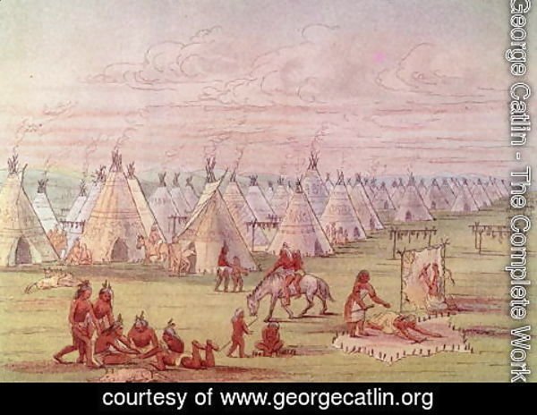 George Catlin - Comanchee Village