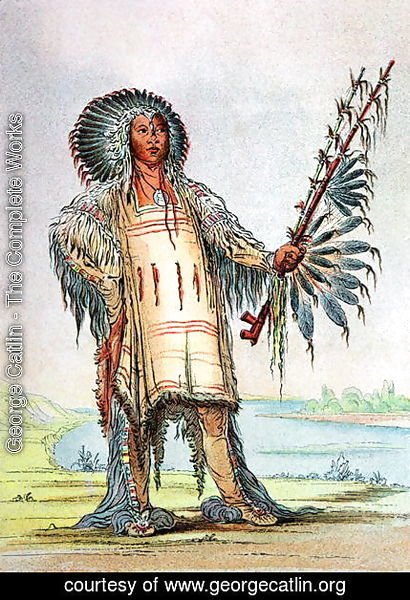 George Catlin - Mandan Indian Ha-Na-Tah-Muah, Wolf chief