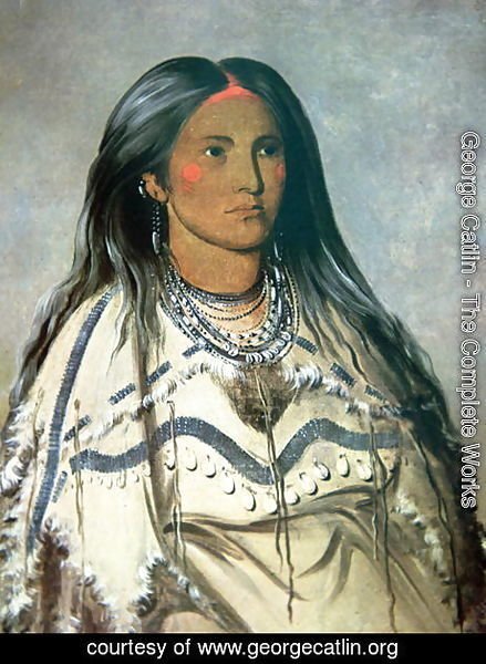 George Catlin - 'Mint', a Mandan Indian girl, 1832