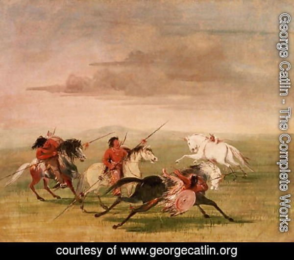George Catlin - Red Indian Horsemanship