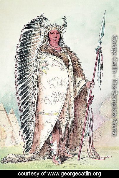 George Catlin - Sioux chief, 'The Black Rock'