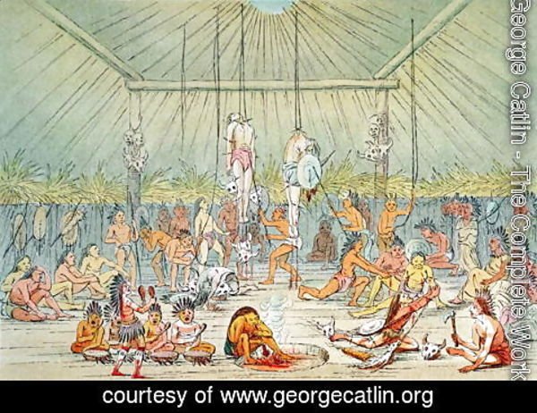 George Catlin - Mandan ceremony