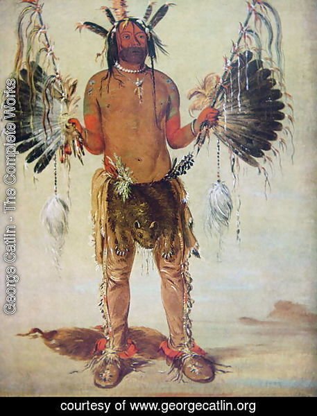 George Catlin - 'Old Bear' medicine man of the Mandan Tribe, from a painting of 1832