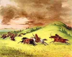 George Catlin - Battle between Sioux and Sauk and Fox