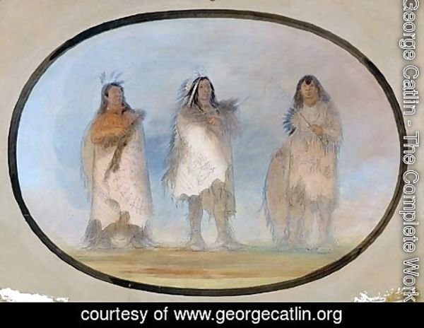 George Catlin - Little Bear, Steep Wind, The Dog; Three Distinguished Warriors of the Sioux Tribe