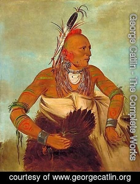 George Catlin - Osage warrior of the Wha-sha-she band (a subdivision of Hunkah)