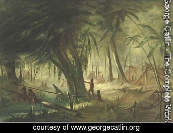 George Catlin - Indian Encampment